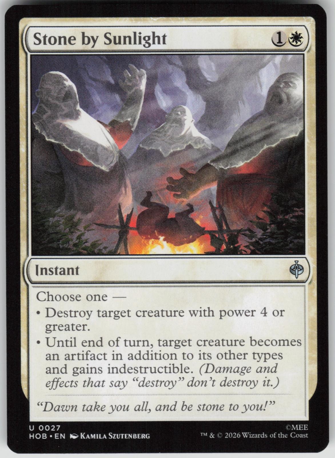 Stone by Sunlight 27 Uncommon The Hobbit Magic: The Gathering Near Mint