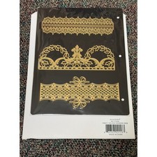 Anna Griffin AG-1153H Fancy Holiday Border Dies Set Gold Tone Metal 3pc