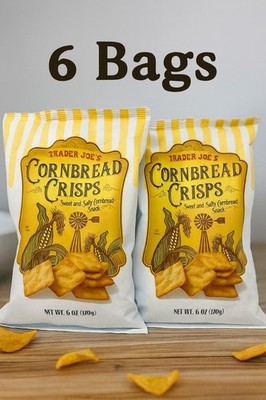 6 Bags Viral Trader Joe's Cornbread Crisps - Sweet and Salty Snack 6oz 