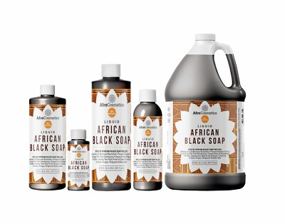 #ad Pure Organic Raw African Black Soap Liquid For Body and Face $149.95
