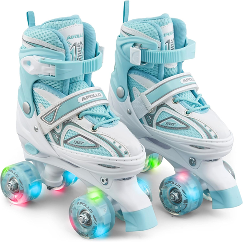 Super Quad X PRO, Pattini a Rotelle LED per Bambini E Ragazzi, Ideali per Princi