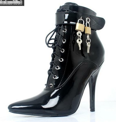 Mujeres Botas Taco Alto Zapatos con Cordones Club nocturno en punta con  cerradura de Tobillo Botas | eBay