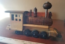 Handmade Wooden Train Engine Rail Road Locomotive