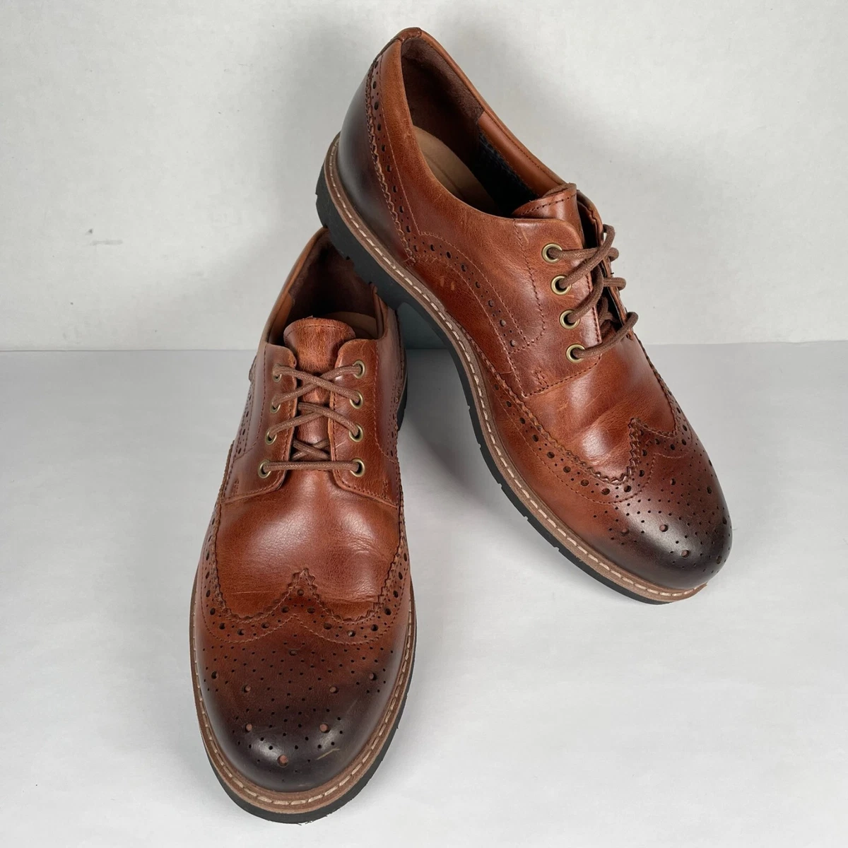 Clarks Batcombe Wing Mens Size 9 M Brown Leather Casual Lace Up