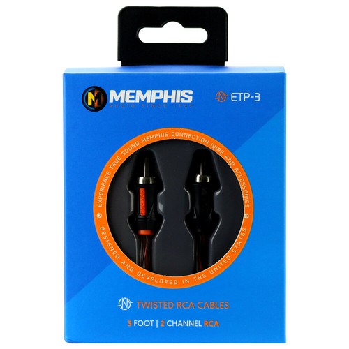 Memphis Audio ETP3 3 ft. 2Channel RCA Interconnect Cable Car Audio