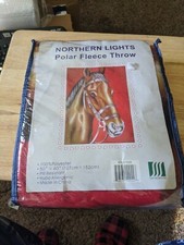 Vintage Northern Lights Polar Fleece Throw horse print sam Sam salem&son 50x60