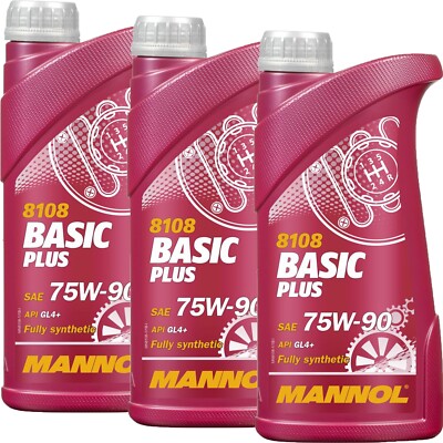3 LITER MANNOL BASIC PLUS 75W-90 GETRIEBEÖL API GL-4+ GL4+ 501.50 MIL-L 2105