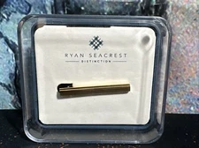 Ryan Seacrest Distinction Gold Color Textured Tie Bar NWT