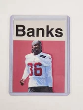 Deonte Banks Artist Signed Football Art Card 1/10