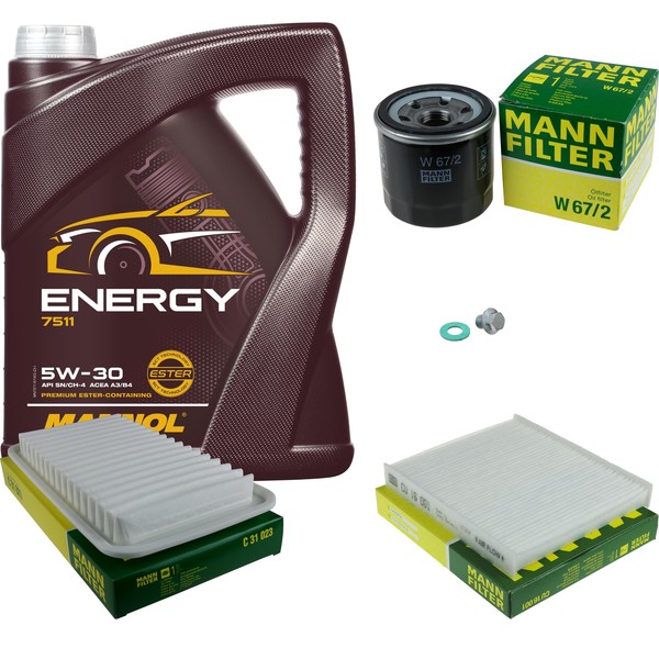 Mann Inspektionspaket 5 L Mannol Energy 5W-30 FüR Daihatsu Cuore VI 1.0 L251-image