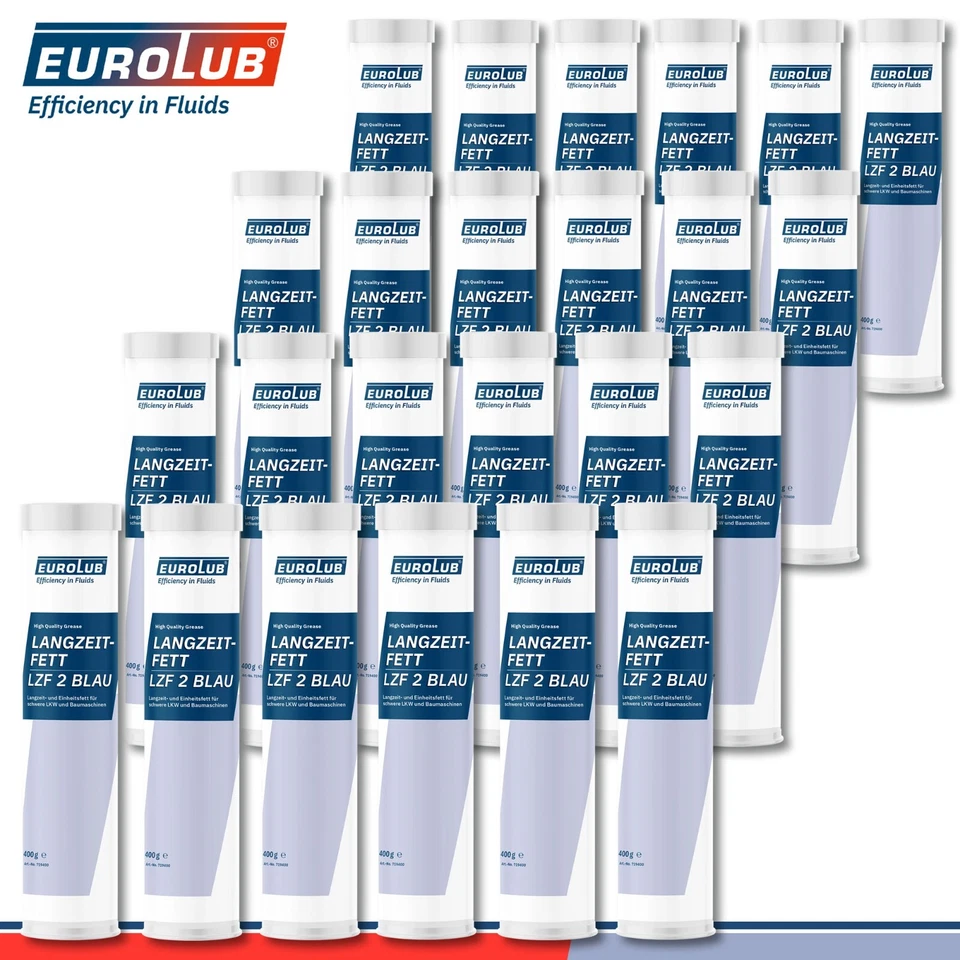 EuroLub 24 x 400 g cartuccia grasso a lunga durata LZF 2 blu grasso lubrificante base olio minerale