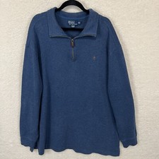 Polo Ralph Lauren Sweater Men  s 2XLT Blue 1/4 Zip Long Sleeve Pullover VTG