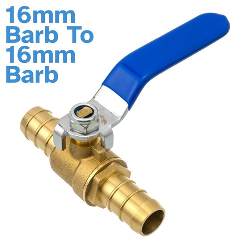 Brass 16mm Barb - 16mm Barb Ball Valve Shut Off Valve Hose Cock Tap ...