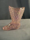 Fenton Pink Carnival Glass Hobnail Boot