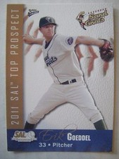 Lot 14 ERIK GOEDDEL RARE RC 2011 SAL Top Prospect baseball card METS UCLA BRUINS