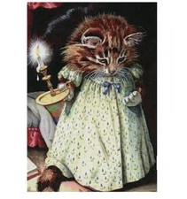 692 - Cute Cat In Dress Fridge Refrigerator Magnet