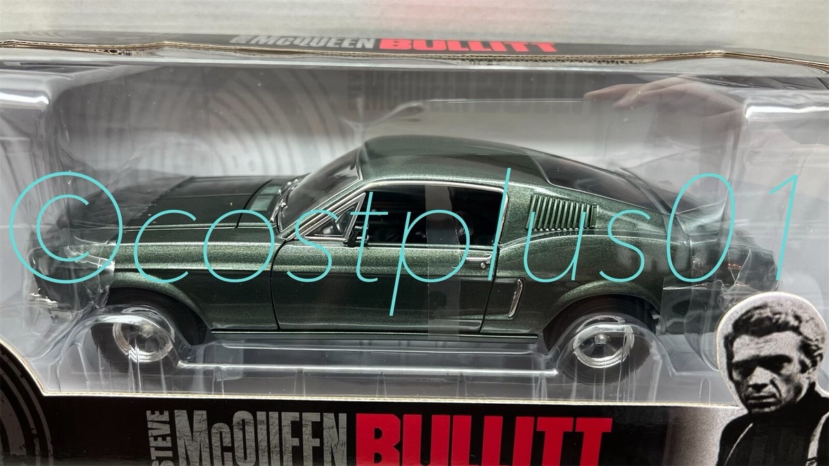 GREENLIGHT STEVE MCQUEEN 1968 FORD MUSTANG GT BULLITT 1:18 GREEN