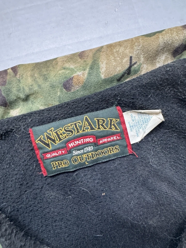 West Ark Mens Large Camo Hunting Vintage Full Zip Bonber Jacket Outdoor Hunting - Image 2 of 4