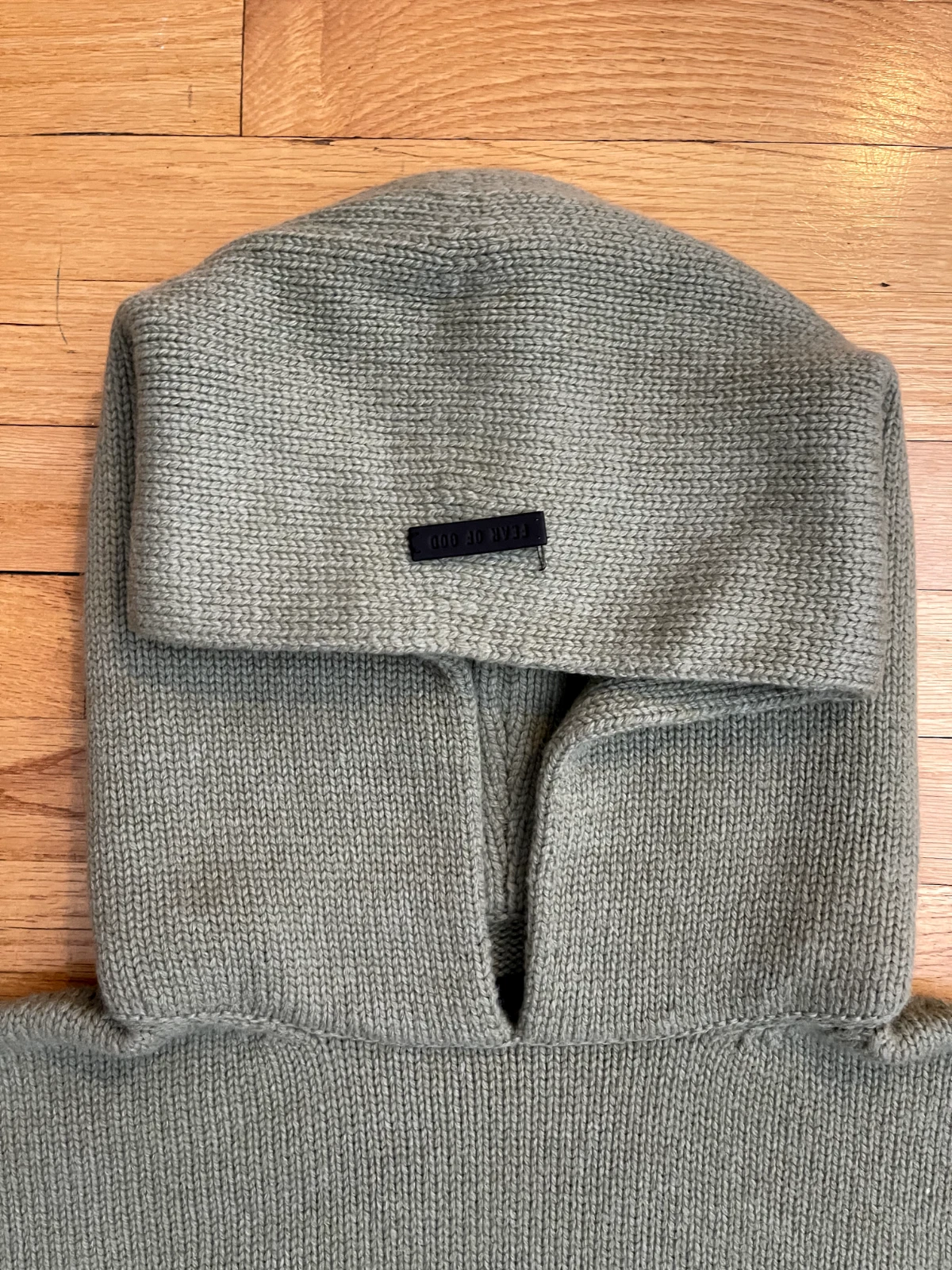 Felpa con cappuccio Fear Of God maglia extra small lana Made in Italy verde chiaro FG20 002 WSK