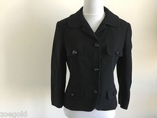 MOSCHINO WHITE LABEL MAIN LINE BLACK RAYON/WOOL CLASSIC LINED BLAZER JACKET 6