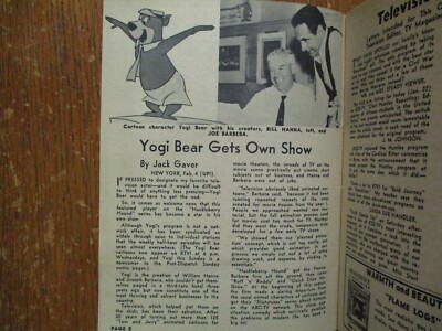 Feb-1961 St. Louis Post-Dispatch TV Magazine(YOGI BEAR/MAUREEN ARTHUR/JAN MURRAY