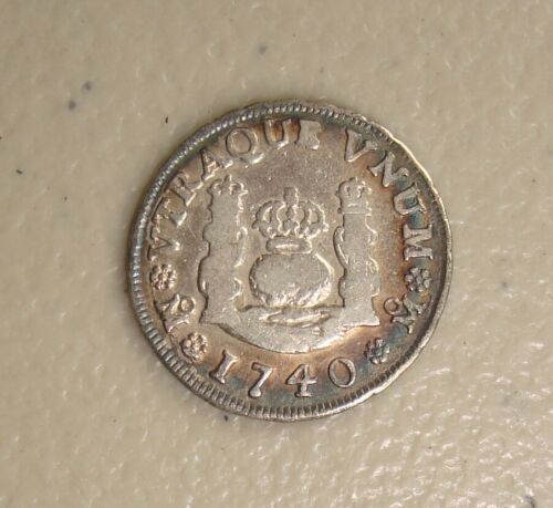 1740 Mo-MF Mexico, Assayer MF, Philip V Silver 1 Real Pillar VF - 3.21 grams