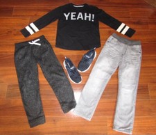 GYMBOREE Old Navy NAUTICA  Boy's 8  Shirt Sweatpant Joggers Jeans Sneakers LOT