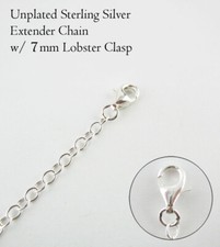 Necklace Extender Extension Chain Bracelet 7 mm Lobster Clasp Sterling Silver