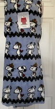 NWT PEANUTS SNOOPY Flying Ace Scout 60x70 Xtra Long Plush Throw Blanket