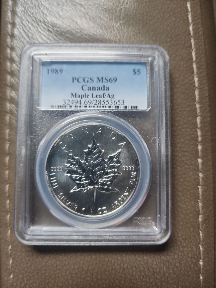 Canadian Maple Leaf MS 69 PCGS Certified Silver Bullion Coins for