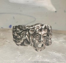 Man face ring brutalist band size 6.5 sterlin...