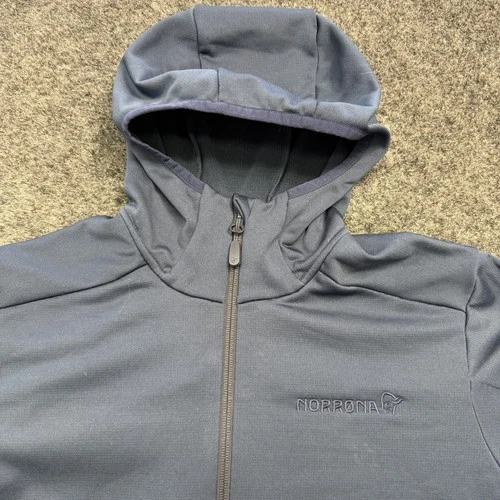 Norrona falketind warm2 stretch Hood Jacket Men Size Medium - Indigo Night Gorp image 3
