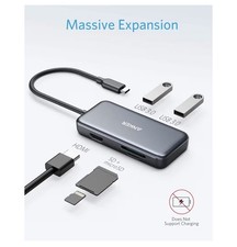 Anker 5-in-1 USB-C Hub Splitter with 4K HDMI USB-C Data Ports/USB-A SD SLOT