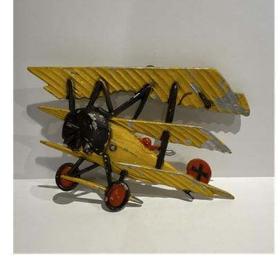 Hubley Vintage Cast Iron Biplane Airplane
