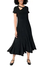 Antthony Women's Studio Stretch Knit Spiral Midi Dress Black