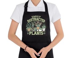 Plant Lover Gifts, Easily Distracted by Plants Gardening Apron for Qiqbbde-07