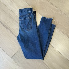 Mother Looker Ankle Fray Groovin Denim Blue Jeans USA Made Women’s 25x27