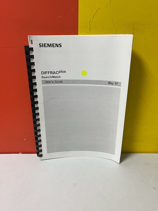SIEMENS DIFFRACPlus Search/Match User's Guide