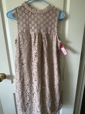 Lace Dress Sleeveless Tan M Brand New With tag