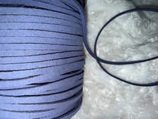10 Yards denim Blue Faux Leather Suede Flat Cord Strip String jewelry 3mm 1/8"