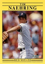 1991 Fleer Baseball Card #105 Tim Nehring Shortstop Boston Red Sox