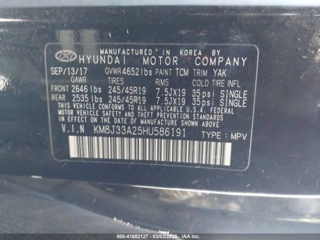 2017 Hyundai Tucson Used Rear Second Row Seat Tan Leather Assembly 59000 Mi Foto 4 de 4