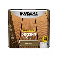 Ronseal Quick Drying Decking Oil 5Ltr Recoat 20Mins Clear Oak Natural Cedar