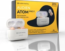 Audien ATOM PRO 2 Wireless Rechargeable OTC Hearing Aid NEW IN BOX
