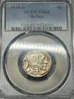 1938 D Buffalo Nickel PCGS MS65  Colorfully Toned Toning Gem Great Eye Appeal