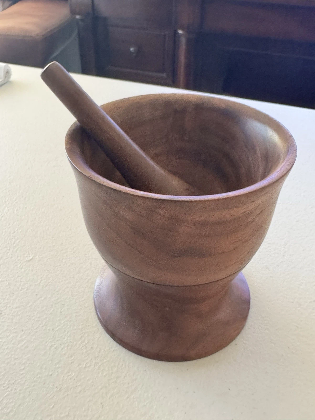 vintage wooden mortar and pestle Rare Signed Victor Bull California Walnut