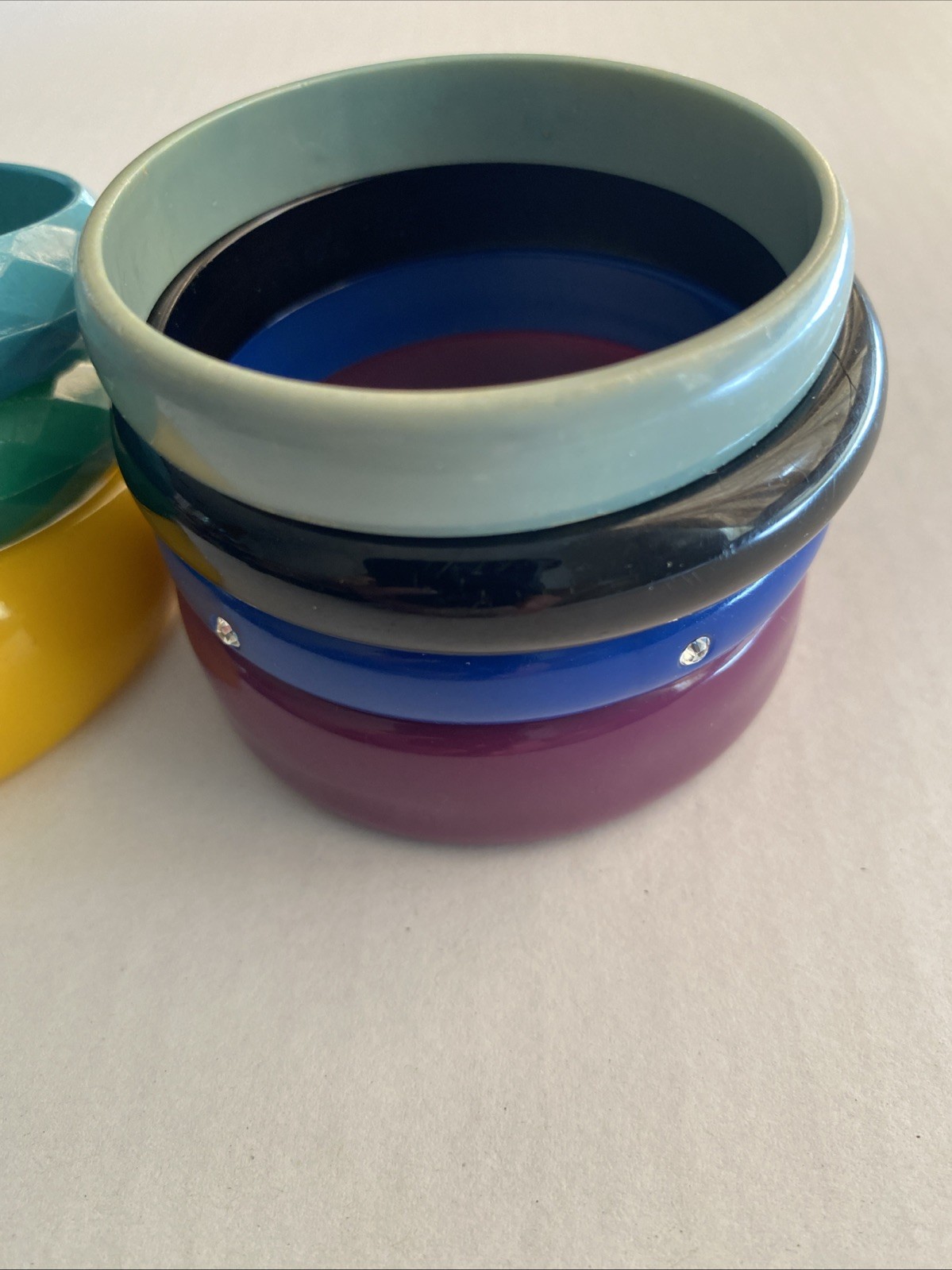Vintage Plastic Bangle Bracelets--Multicolored--S… - image 5