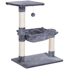 Image of Cat Tree Scratching Posts  Natural Sisal Hammock Bed Kitty Activity Center 70Hcm