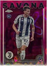 Nicolo Savona 142/250 Rookie Pink Lava Topps Chrome UCC 2024/25
