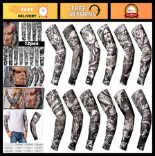 12 Pcs Tattoo Arm Sleeves for Men - UV Protection, Lightweight, Comfortable Fit